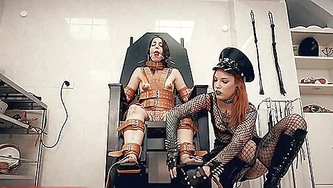 Latex Prison Girl In Cuffs And Cage 5