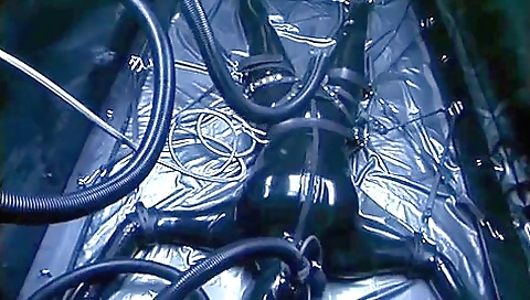 Latex Suit Spreadeagle Remote Controlled