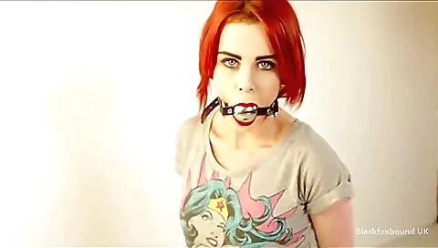 Cuffed And Gagged Self Bondage Girl
