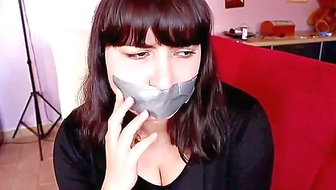 Tape Gag Herself Tape Gag Herself