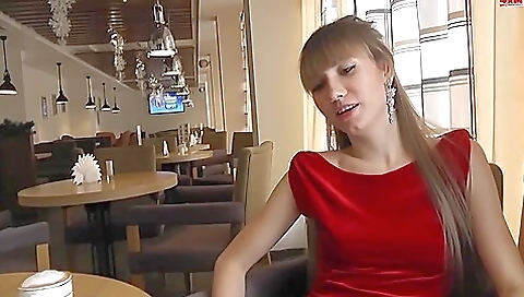 Blond Girl Doing A Nylon Footjob In Public Place (cum On Nylon)