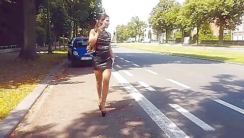 Smoking And Walking In Black Open High Heels With Julie Skyhigh And Sky High